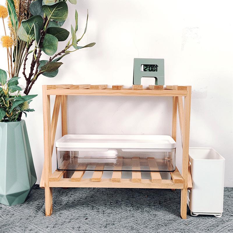 Original Multi-Layer Wooden Folding Desk Rack for Girls - Simple Bookshelf & Dorm Organizer