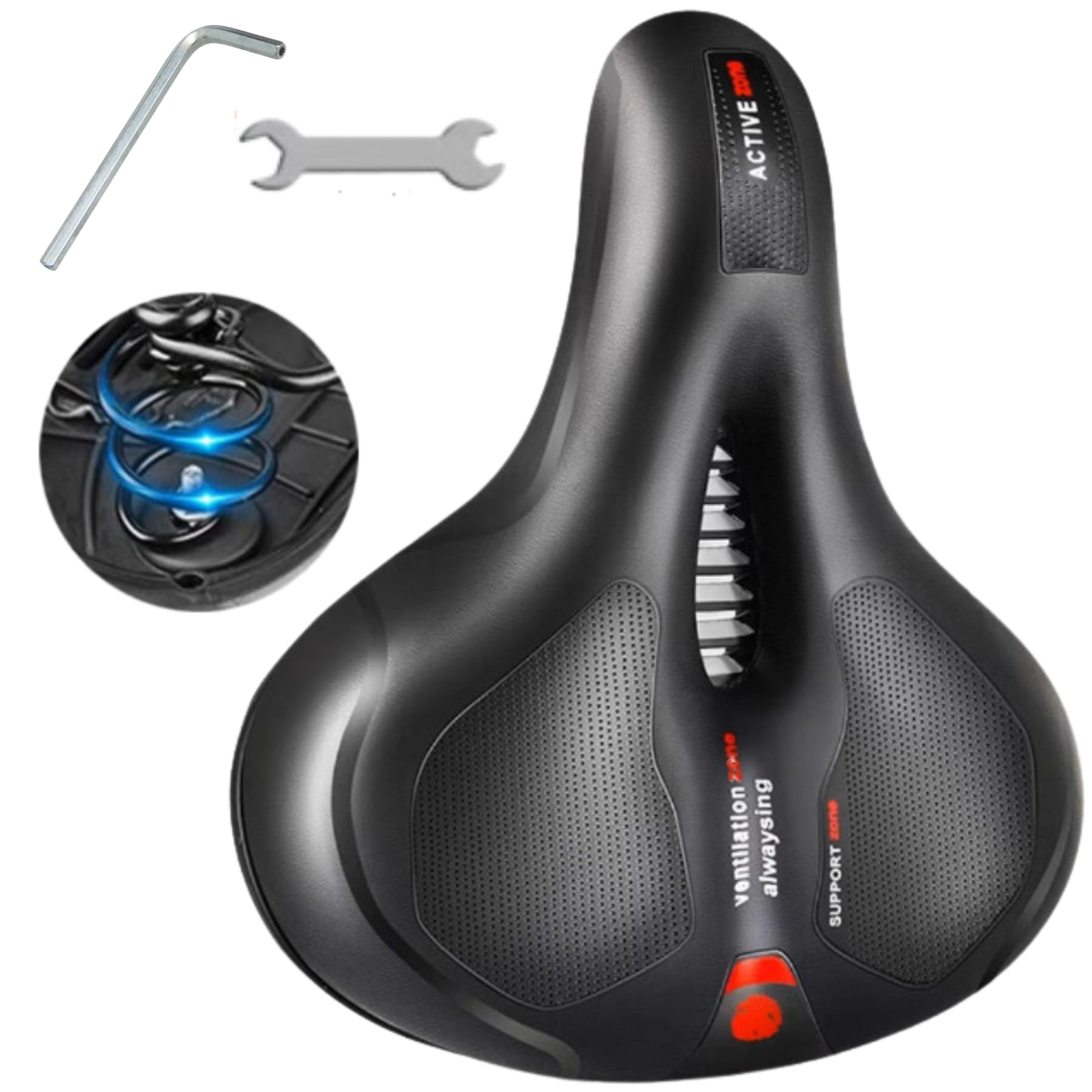 

Mellbo Bicycle Comfortable Cushion for Road Cross and Soft Cushion for Comfort and Compatible with Various Bike with Springs Saddle, Bikes, Bikes,