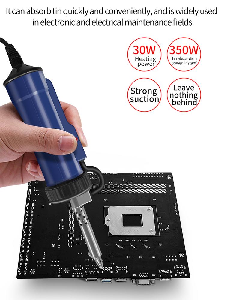 BBT-580 Automatic Desoldering Machine 30W Automatic Suction Tin Tool Portable with 3 Suction Tip for Tin Removal and Soldering