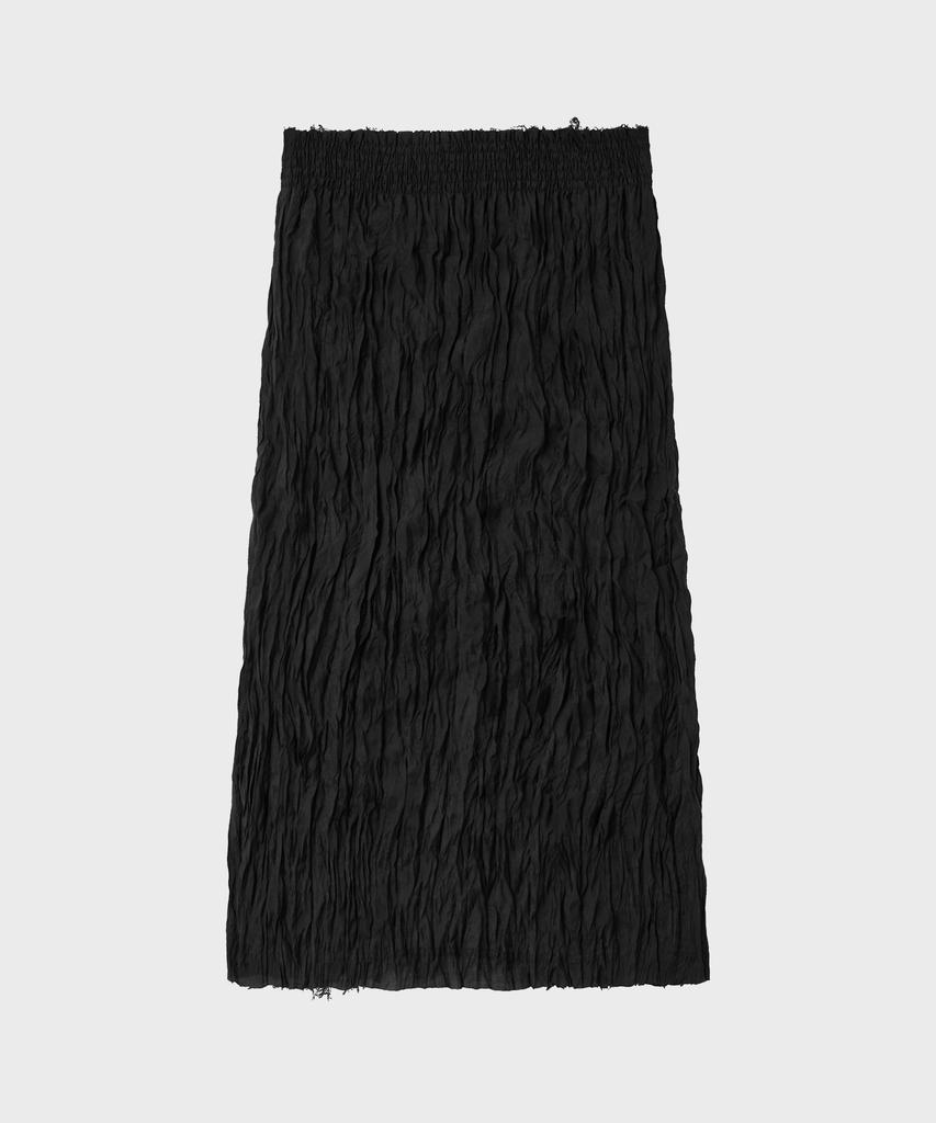 Noir For Woman Wrinkle Texture Long Skirt (Black)