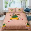 Cartoon Sloth King Queen Duvet Cover Kids Cute Animal Bedding Set Bathtub Decor Blue Comforter Cover Soft Polyester Quilt Cover