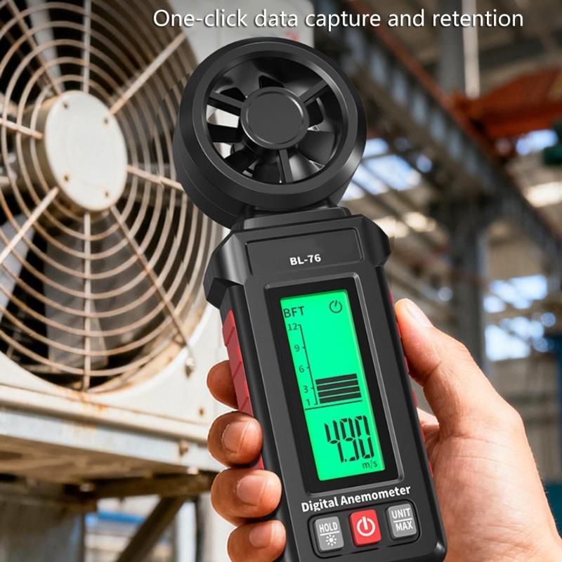 Handheld Wind Guage Speed Meter Anemometer With High Precise Measurement And 6 Unit Option For Industrial Outdoor Use