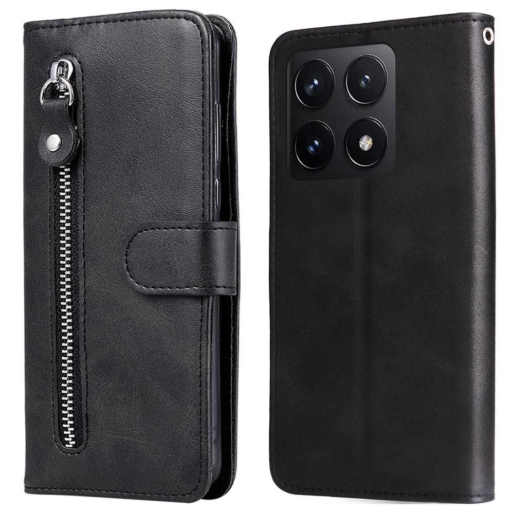 For Xiaomi 14T Case Zipper Wallet Calf Texture PU Leather Phone Cover