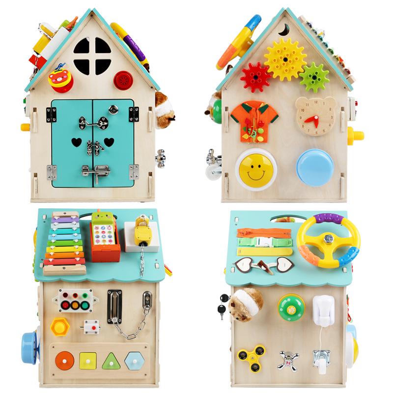 Montessori Busy House Treasure Box: Early Education & Puzzle Unlock for Intellectual Development in Boys and Girls