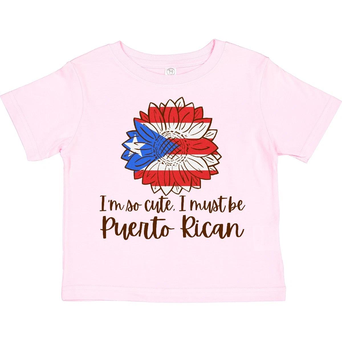 Inktastic I m So Cute, I Must Be Puerto Rican Sunflower Toddler T-Shirt Flags 140