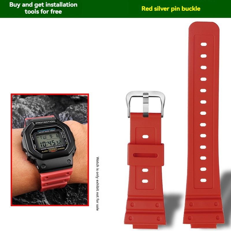 16mm Quick Release Silicone Band for Casio G-Shock DW5600/GW5000/GW5035/DW-6900 | Waterproof Shockproof Strap Watch Bracelet