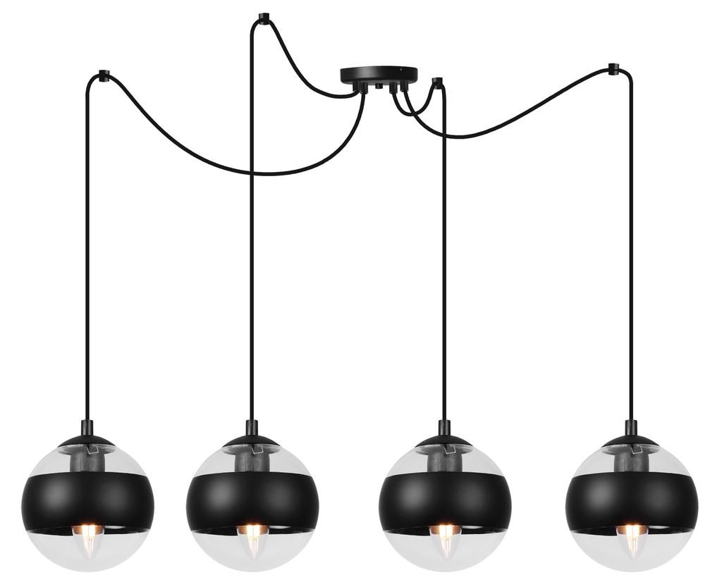 Toledo Spider Hanging Lamp Black 4-Flat Black Lampshade E14