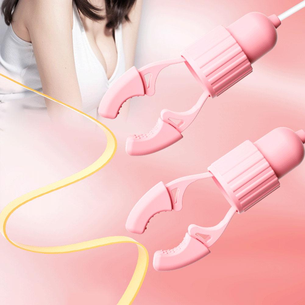 Sucking Vibrating Nipple Clamp Tongue Licking Vibrator For Women Breast Massage Labia Clitoris Clip Stimulation Massager Sex Toy