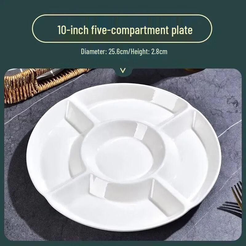 Zhishi Ceramic 5-Compartment Divided Serving Platter