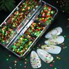 1 Box Christmas Nail Art Sequin Decorations, Mixed-shape Glitter Star, Heart Designs, Festive Nail Parts, Xmas Parties Nail Art Supplies