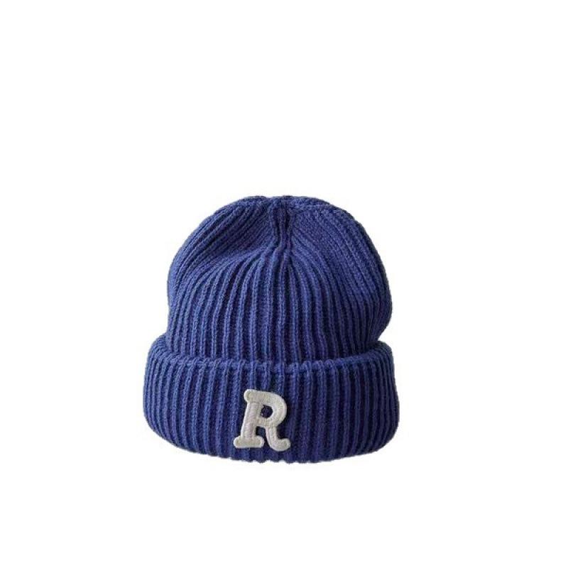 New R letter wool hat women's autumn and winter knitted hat parent-child cold hat trendy versatile casual warm hat