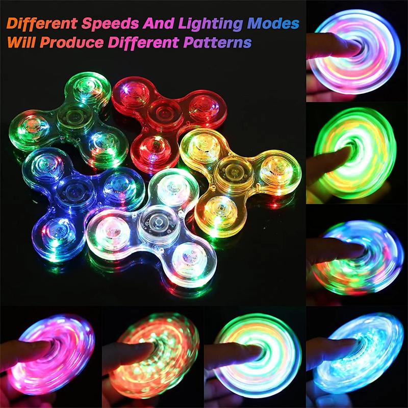 LED Fidget Spinners for Kids Adults Light Up Sensory Fidget Toys Glow In The Dark ADHD Autism Toys Classroom Prizes Party Favors