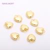 14K Gold Plated Heart Charms For Jewelry Making ,High Quality Brass Metal Smooth Love Heart Pendants DIY Earrings Necklaces