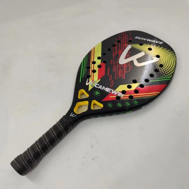 Carbon Fiber Beach Tennis Racket 3K Frame Lightweight Amateur Advanced Players Outdoor Sports