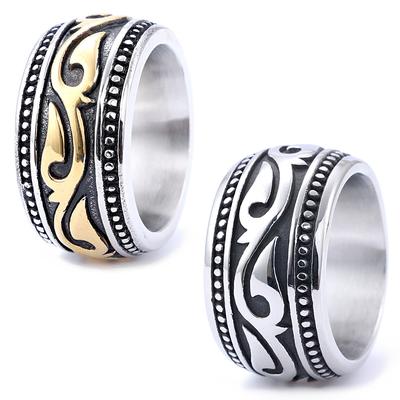 Personalisierte Retro-Serie, Dominanter Totem-Ring, Titanstahlring, Schmuck