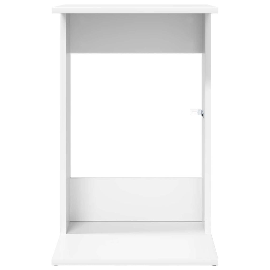 Side Table White 40 X 38 X 62.5 Cm Engineered Wood
