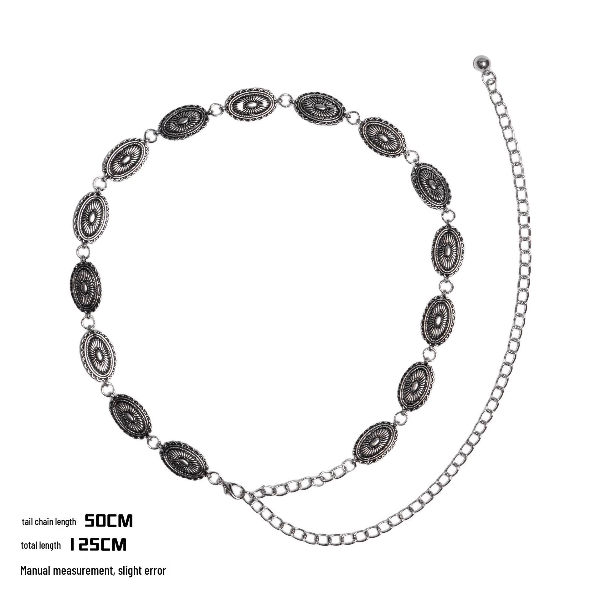 

Great Northwest Women s Waist Chain - Summer Dress Accessory, Xinjiang & Sichuan Style Travel Outfit Adornment 125 cm серебряный