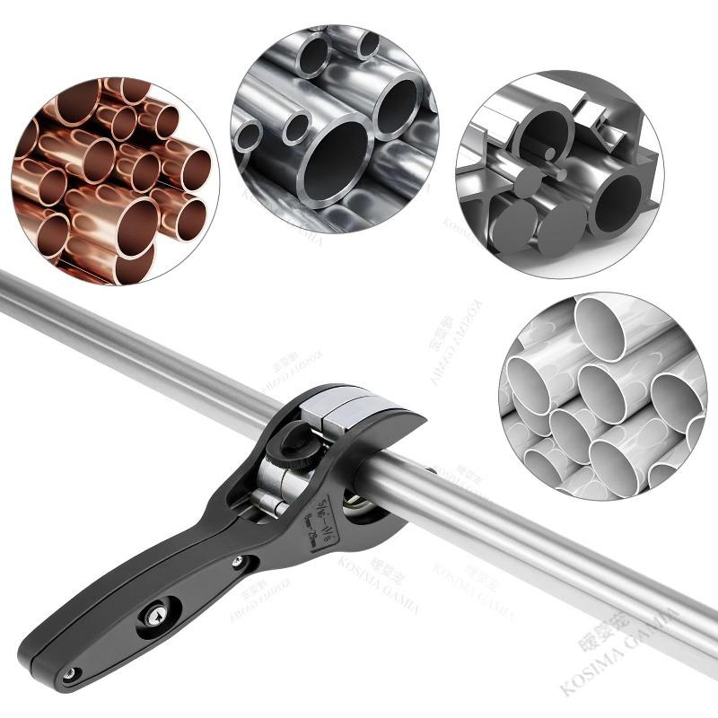 Precision Ratchet Tube Cutter Versatile Hand Tool for Copper Aluminum Iron Stainless Steel PPR & PE Pipes Anti-slip Grip