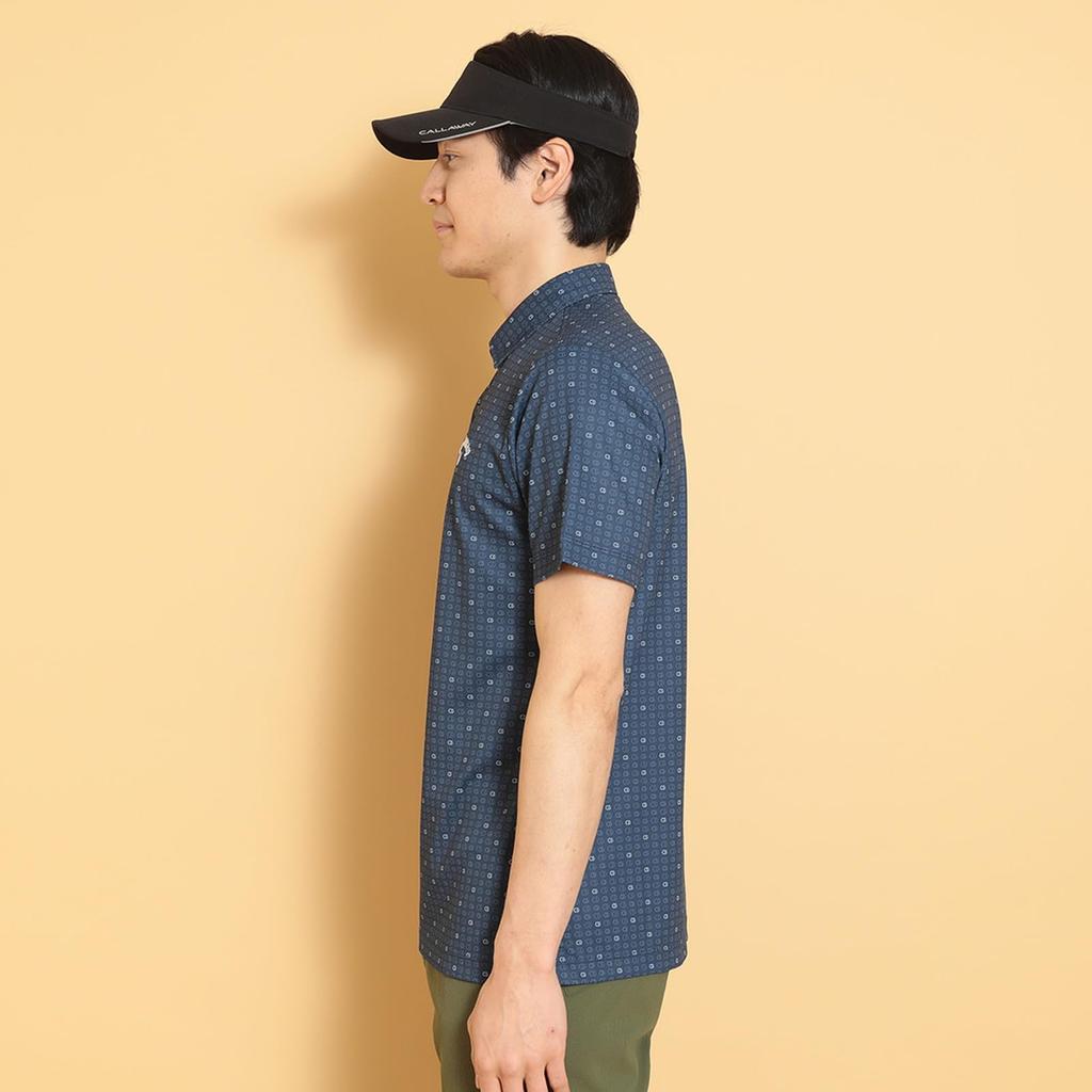 Short Sleeve Polo Shirt Quick UV Golf C25134110 L [Callaway] Men's (Sweat Wicking, Drying, Protection) / / 1120_Navy