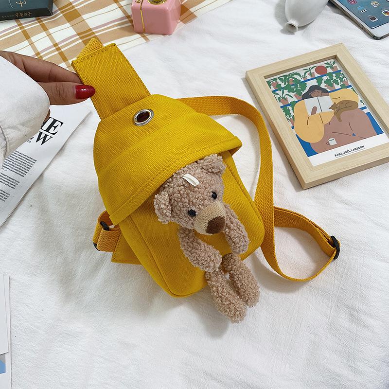 

Crossbody bag women s ins versatile chest bag children s student large-capacity canvas mobile phone bag