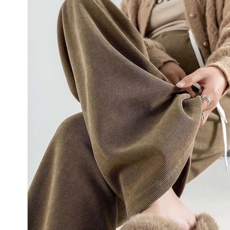 

Plus-Velvet Drawstring Wide-Leg Maternity Pants for Autumn/Winter - Versatile for Pre and Post Pregnancy Wear 3XL