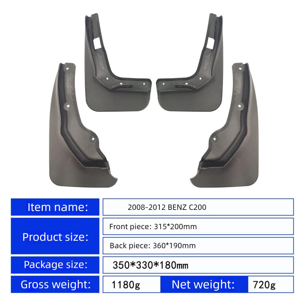 Dla Benz C200 2008-2012 2009 2010 2011 Poszerzenia Błotników Samochodowych Chlapacze Nadkola Brwi Kół Usta Błotniki Samochodowe Osłona Skrzydła Błotnika Plastikowe Klapki Osłony