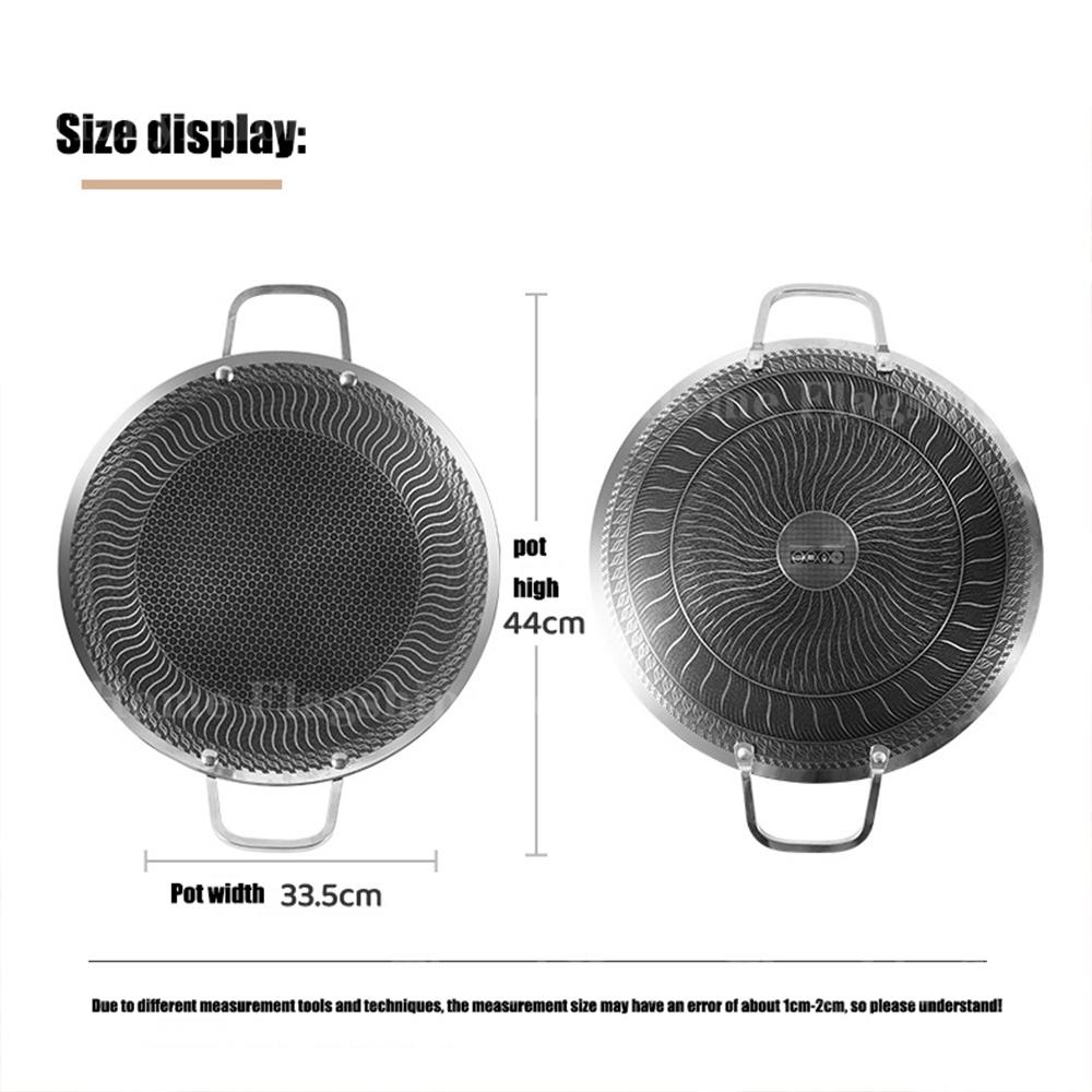 316 Stainless Steel Outdoor Barbecue plate Home Kitchen Cookware Frying pan wok Camping Barbecue Tray Non-Stick BBQ Grill Pan