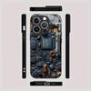 Mechanical internal structure pattern tempered glass phone case suitable for iPhone 17 16 15 14 13 12 11 Pro/Max/Plus shockproof