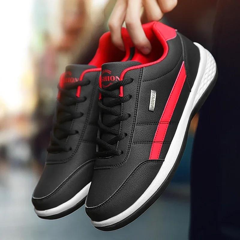 2025 Men Shoes Spring Autumn Waterproof Walking Sneakers Leisure Male Leather Sports Shoes Non-Slip Footwear Tennis for Men