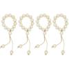 4Pcs Natural Wooden Bead Napkin Rings for Weddings Home Decor