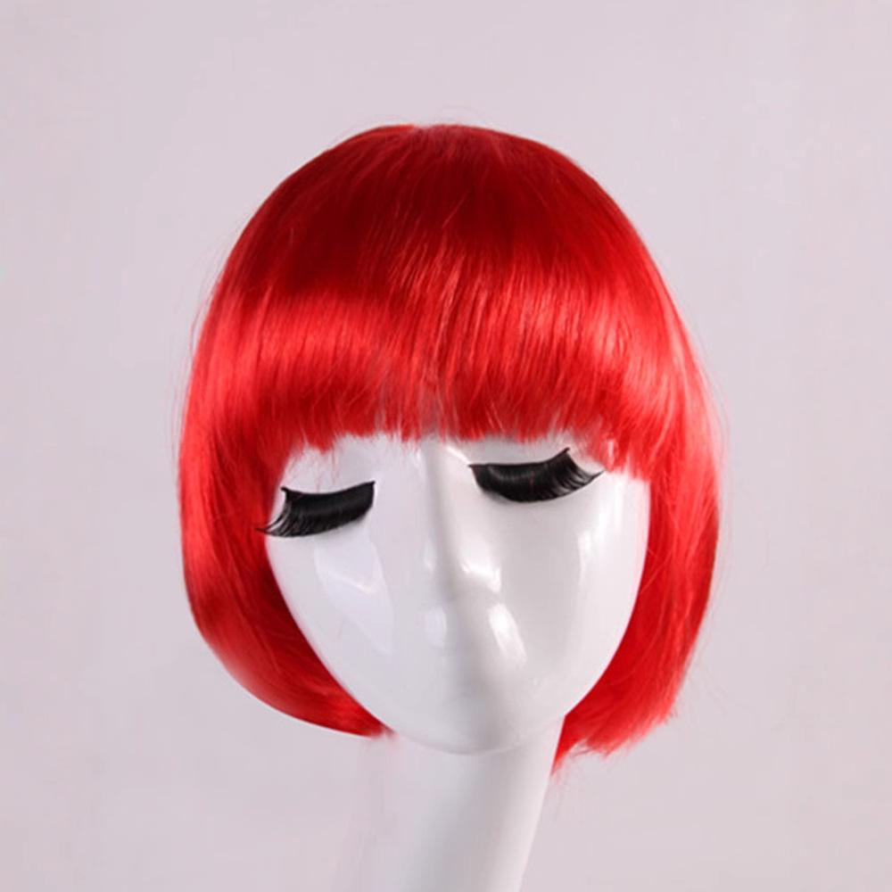 Parrucca Corta Sintetica BOB Completa Multicolore Cosplay Festa di Halloween Capelli Corti Parrucche Monocolore