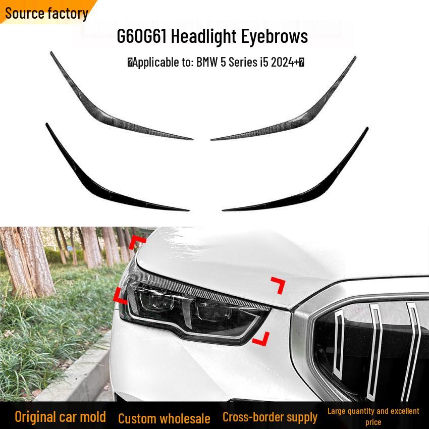 BMW 5 Series i5 G60/G61 2024+ Headlight Eyebrows Stickers - Exterior Trim Modification.