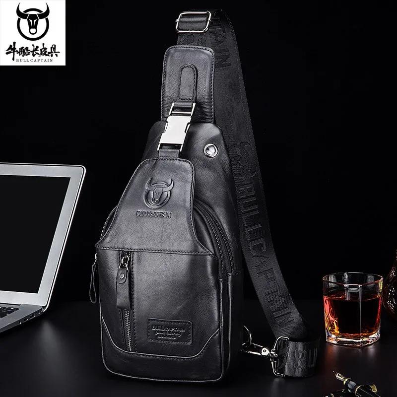 Cowhide 100% Genuine Leather Men's Genuine Leather Shoulder Crossbody Bag Anti-theft