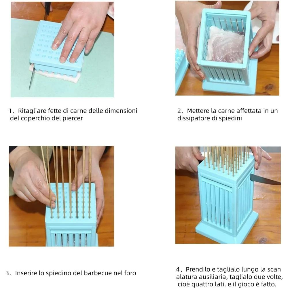 Meat Cutter String Meats 49 Grids Rotisserie Lamb Beef Barbecue Skewer Outdoor Camping Kebab Kitchen Accessories BBQ Tools