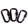 1/2/5pcs Black D-Ring Carabiners with Lock Shopping Bag Clip Hook High Quality Hammock Hook