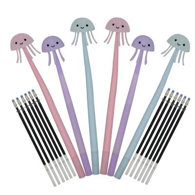 Lopenle Ballpoint Pen Neutral Black 12 Jellyfish Marine Animal Creative Stationery for Easy To with Perfect for or As a Gift for School Entrance or