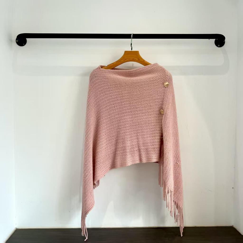 Damen Strickpullover Schal in Unifarbe: Vielseitiger Frühlings- und Herbst-Cardigan-Schal für klimatisierte Räume.