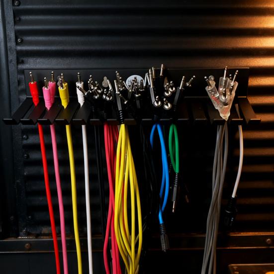 Wall-Mounted Cable Hanger Organizer 20 Slots Studio Storage Holder Cable Organizer for Guitar/Euro Rack/Computer Music Cables