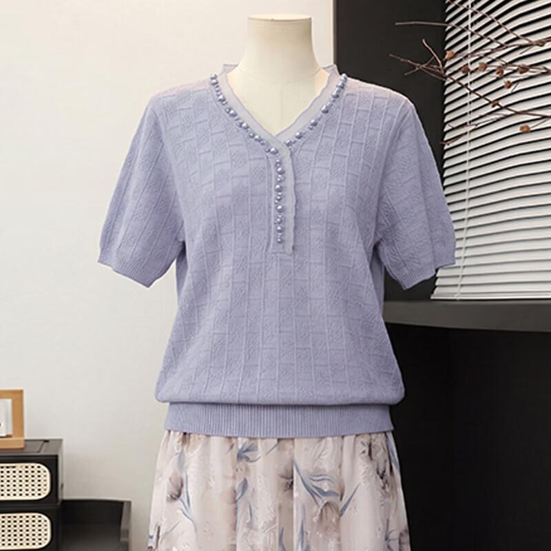 Xuexi Women s Summer Knit Short-Sleeve Top