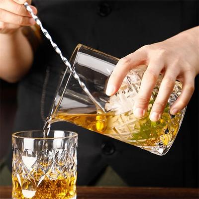 Whiskey Glass Cup 700ml Cocktail Shaker Professional Cocktail Mixing Cups Crystal Glass Stirring Cup Bartender Mixing Bar Tool