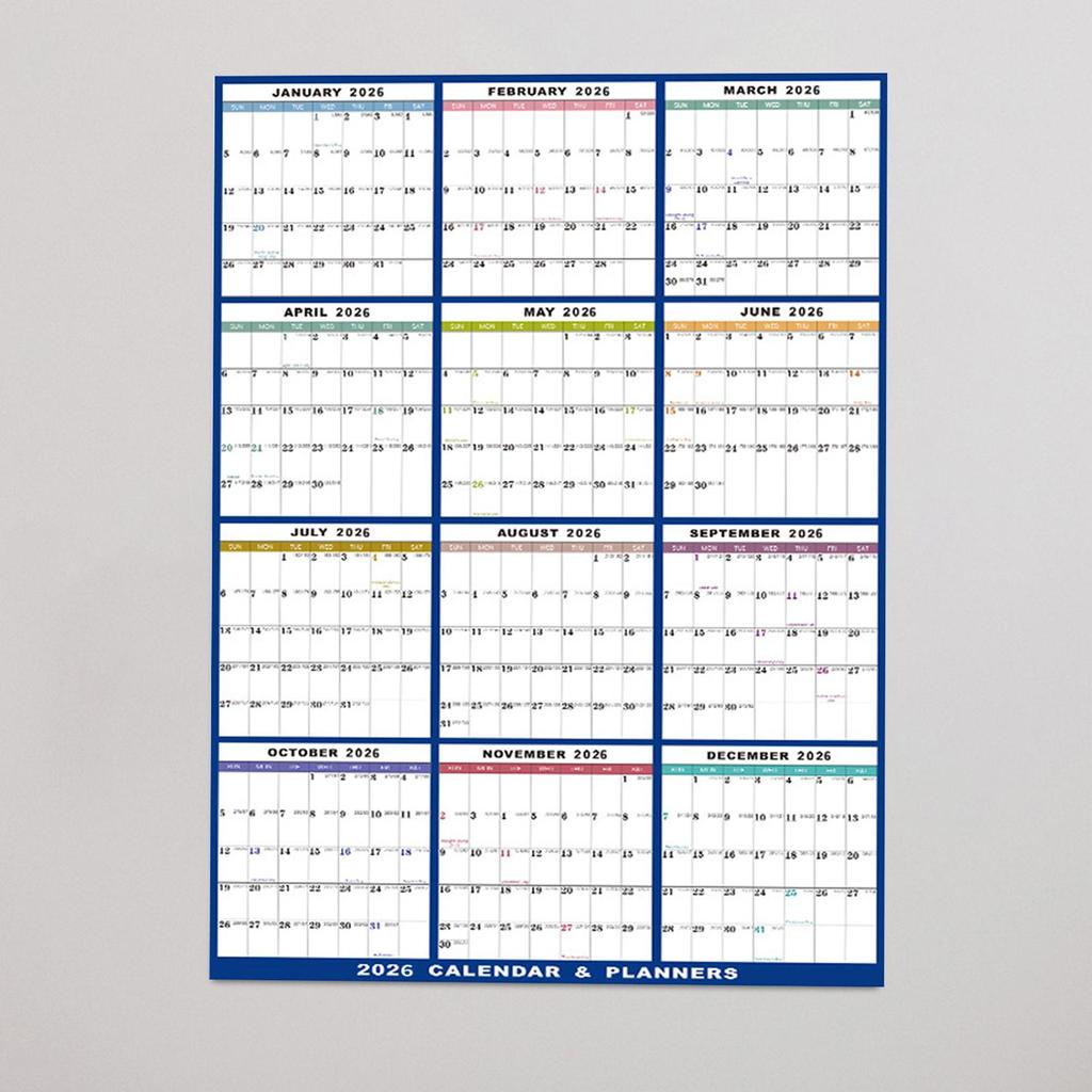 Calendario da Parete Cancellabile 2026 Calendari Annuali a 12 Mesi Pianificatore Orario di Lavoro a Doppia Faccia Organizzatore Annuale
