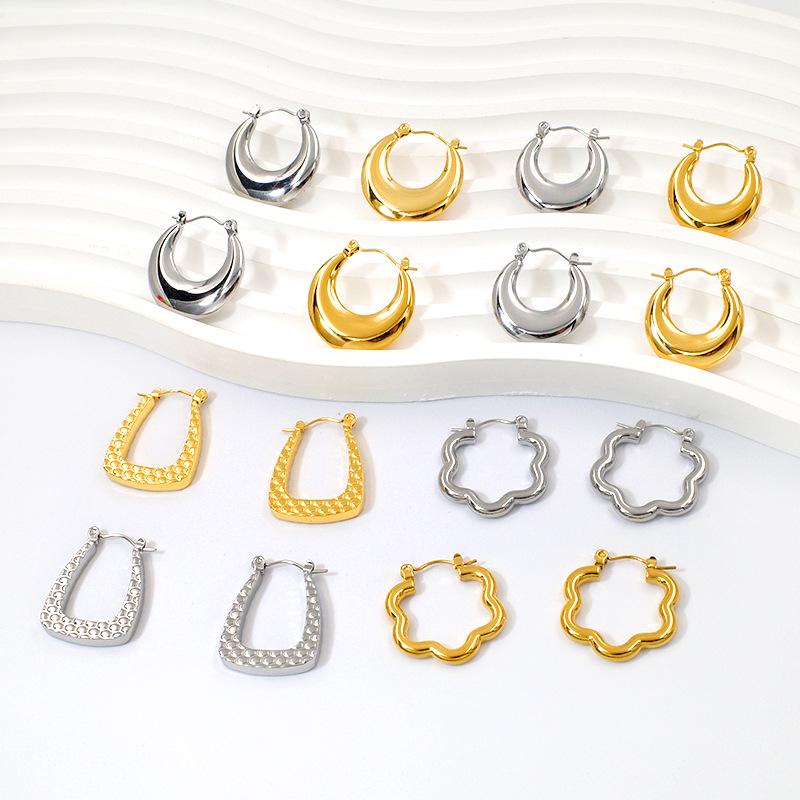 European Luxury 18K Gold-Plated Titanium Steel Earrings