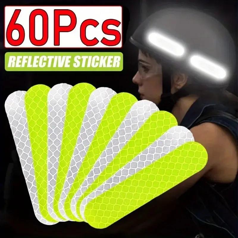 Helmet Warning Reflective Stickers Night Safety Driving Accessories Fluorescent Decorative Stickers Bicycle Motorcycle Car Decal