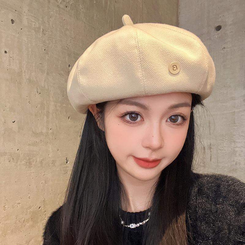 Beret Children's Temperament Painter's Hat Autumn and Winter Face Newsboy Hat Versatile Lady Bud Hat