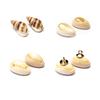 Pack Of 10 Natural Shell Buttons Unique Conch Shape Button Buckles For Fashion Designers And Craft Clothing Project