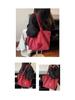 Large Capacity Casual Dark Suede Tote - Versatile Autumn/Winter Commute Shoulder Bag