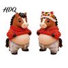 Cartoon Horse Sticker 1 Pair Elastic Belly Animal Anxiety Stress Relief Fat Tummy Shaped Bumper Dog Cat Decal Pinch Silicone Anti-collision 3D