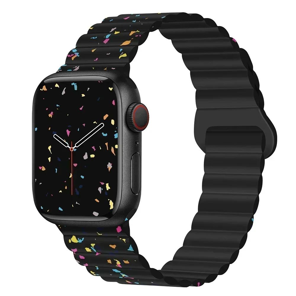Magnetic Strap For Apple Watch Bands 45mm 38mm 49mm 40 42 41mm Silicone Sport Bracelet iWatch Series ultra 10 9 6 5 7 8 se 44mm