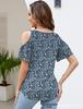 2025 Summer Off-the-Shoulder V-Neck Print Top for Women