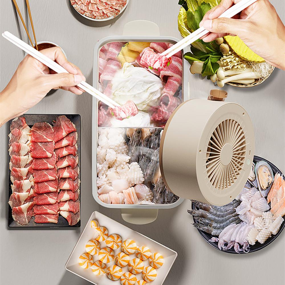 Desktop Range Hood Extractor Exhaust Portable USB Charging Mini Range Hood Adjustable Angle for BBQ Pot Kitchen Appliance